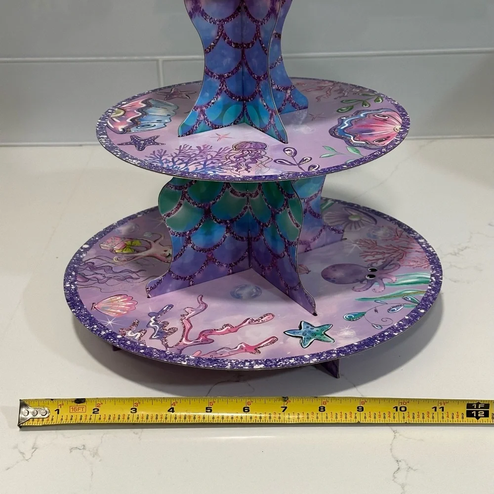 Brand New 3-tier mermaid-themed cupcake or dessert stand 18